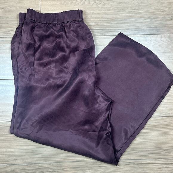 Eileen Fisher XL Purple Silky Lightweight Lounge Pants Trousers - Picture 4 of 7
